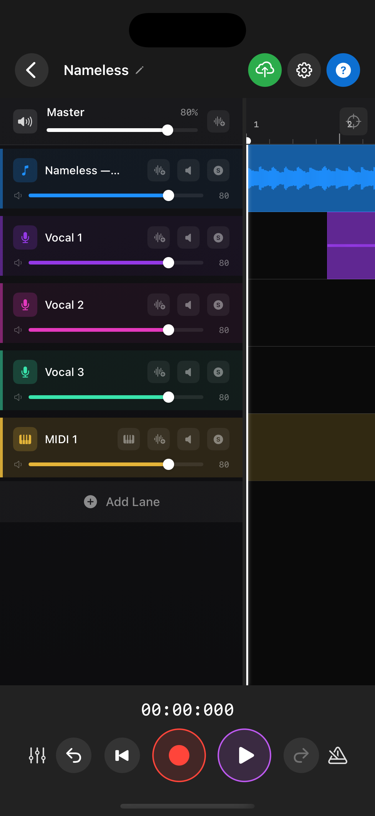 SoundSwipe mobile app preview showing vocal recording